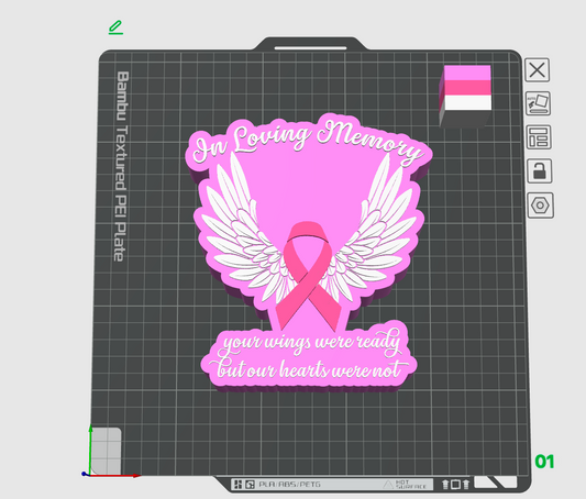 In Loving Memory Breast Cancer STL (DIGITAL)
